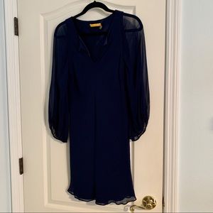 Navy Silk Alice + Olivia Mini Dress